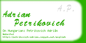 adrian petrikovich business card