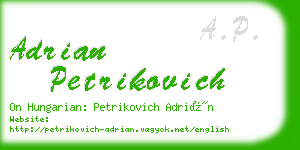 adrian petrikovich business card